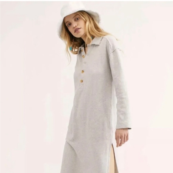 Free People On My Way MIDI Pullover Size XS Gray. - Picture 2 of 11